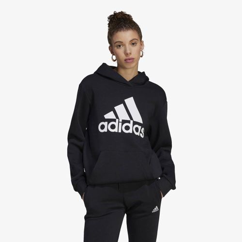 Adidas Black Essentials Logo Boyfriend Fleece Hoodie