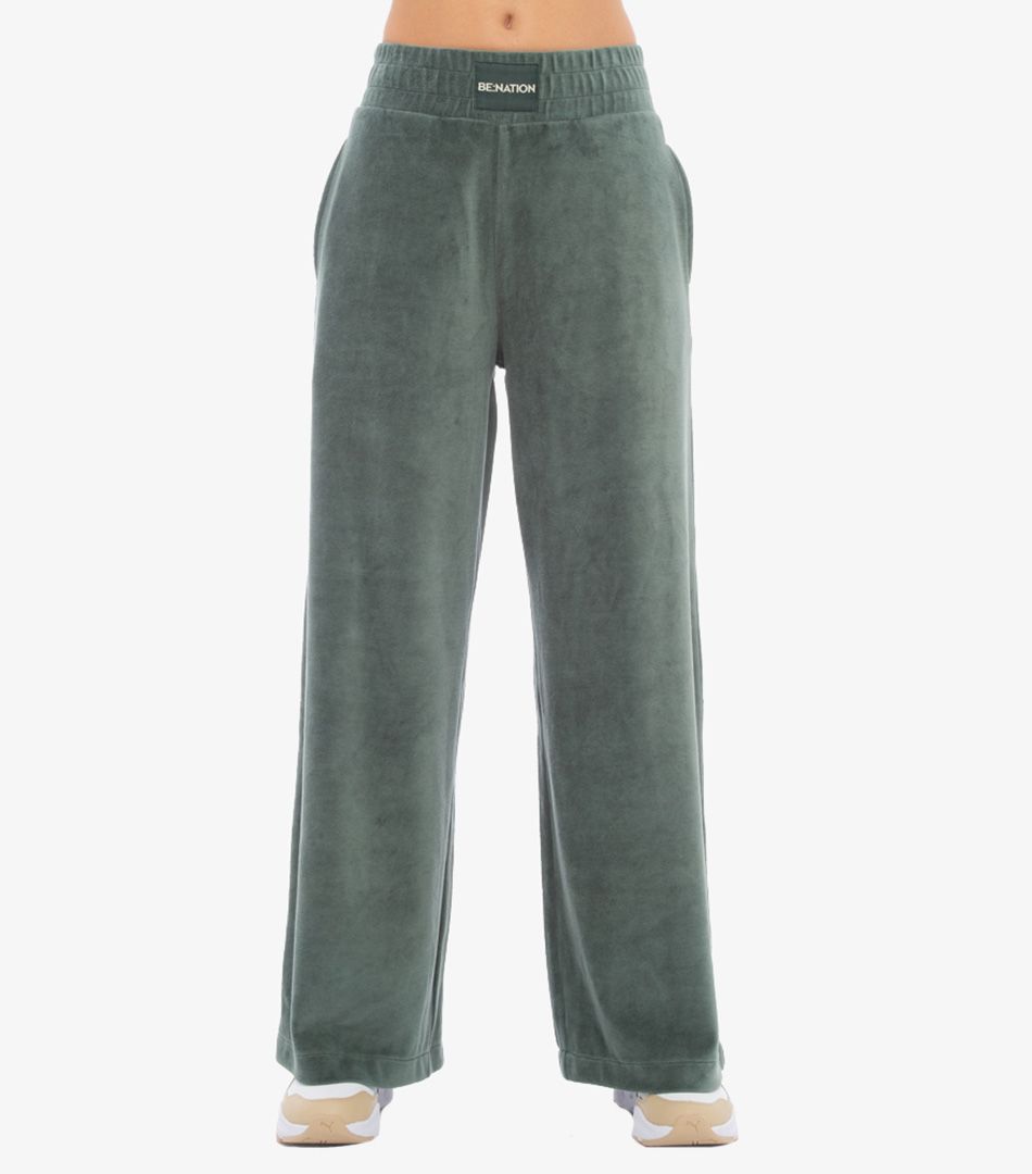 Be:Nation Velour Flare Wide Leg Pant
