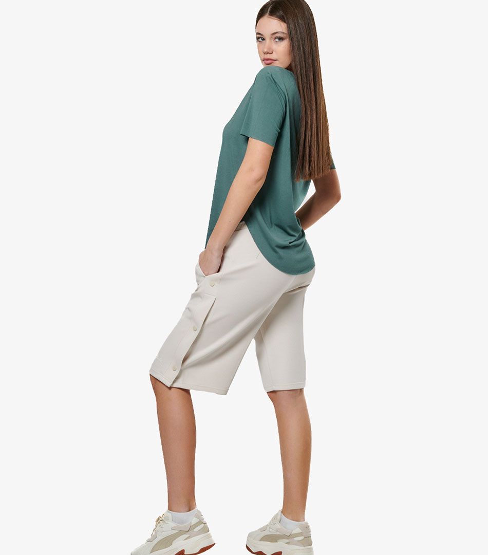 Body Action Wide-Leg Bermuda Shorts