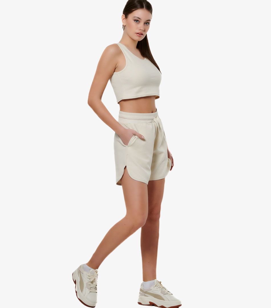 Body Action Waffle Crop Sleeveless Top