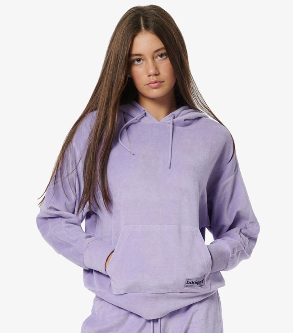 Body Action Velour Oversized Hoodie