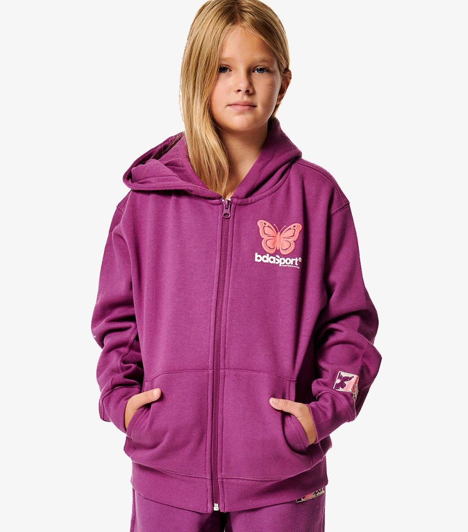 Body Action Girls Long Sleeve Full Zip Hoodie
