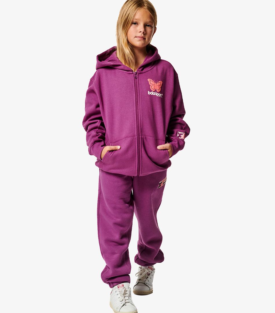 Body Action Girls Long Sleeve Full Zip Hoodie