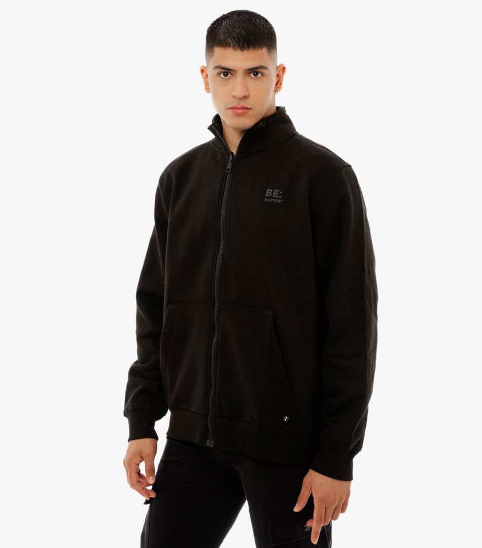 Be:nation Logo Full Zip Mock Neck