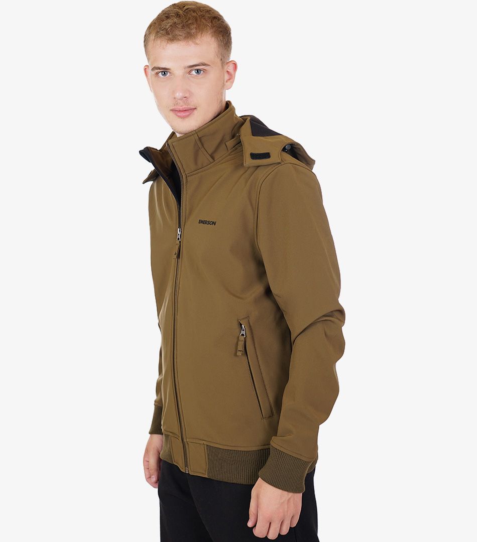 Emerson Soft Shell Rib Jacket Double Hooded