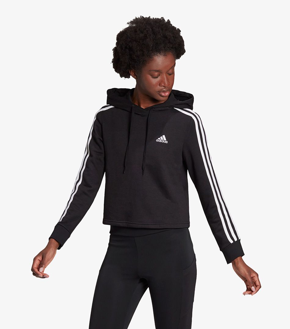 Adidas Essentials 3-Stripes Cropped Hoodie