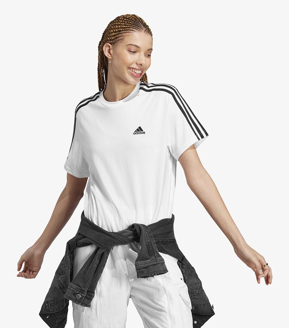 Adidas Essentials 3-Stripes Single Jersey Crop Top
