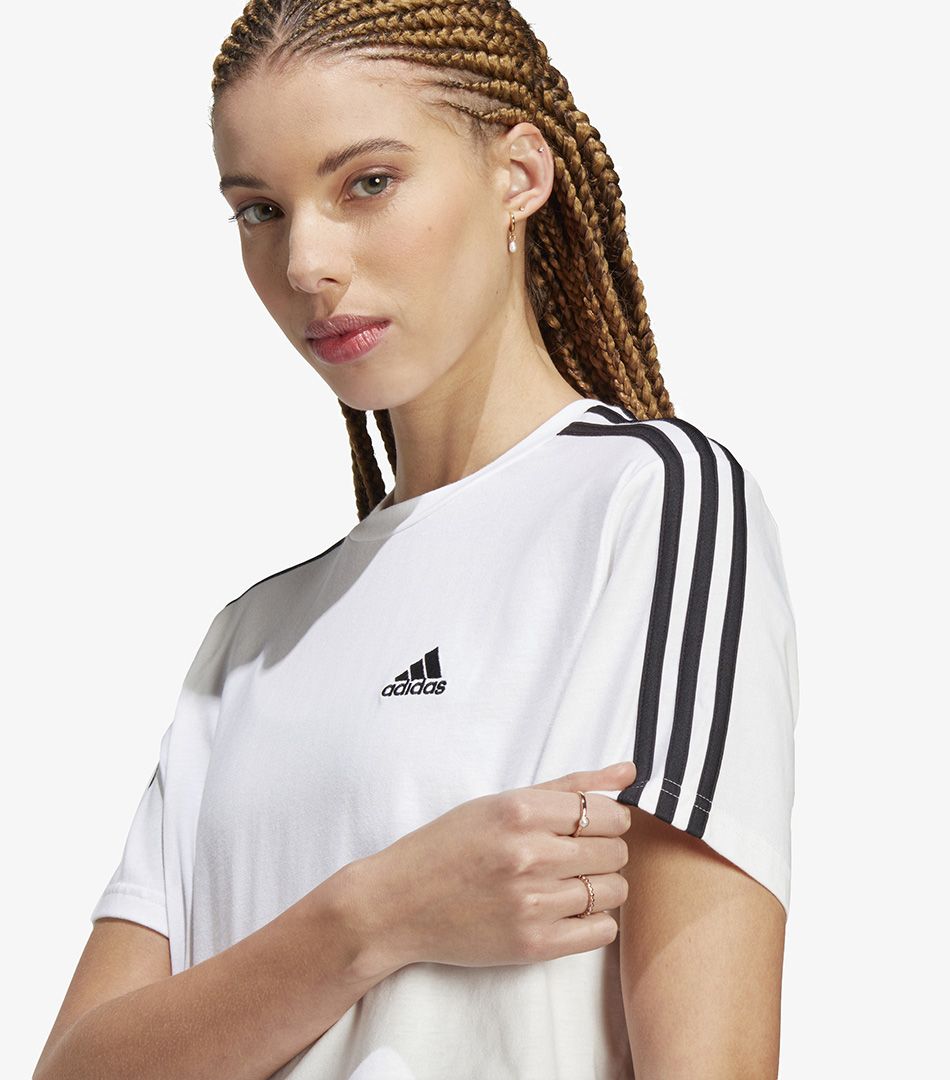 Adidas Essentials 3-Stripes Single Jersey Crop Top