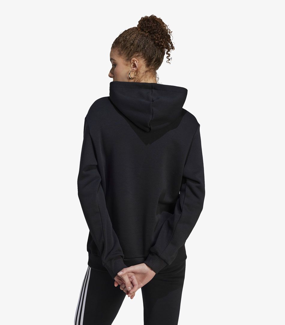 Adidas Black Essentials Logo Boyfriend Fleece Hoodie