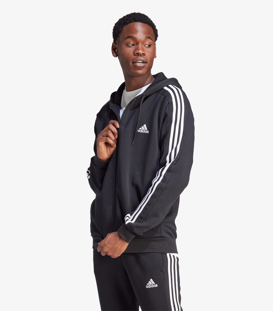 Adidas Essentials Fleece 3-Stripes Full-Zip Hoodie