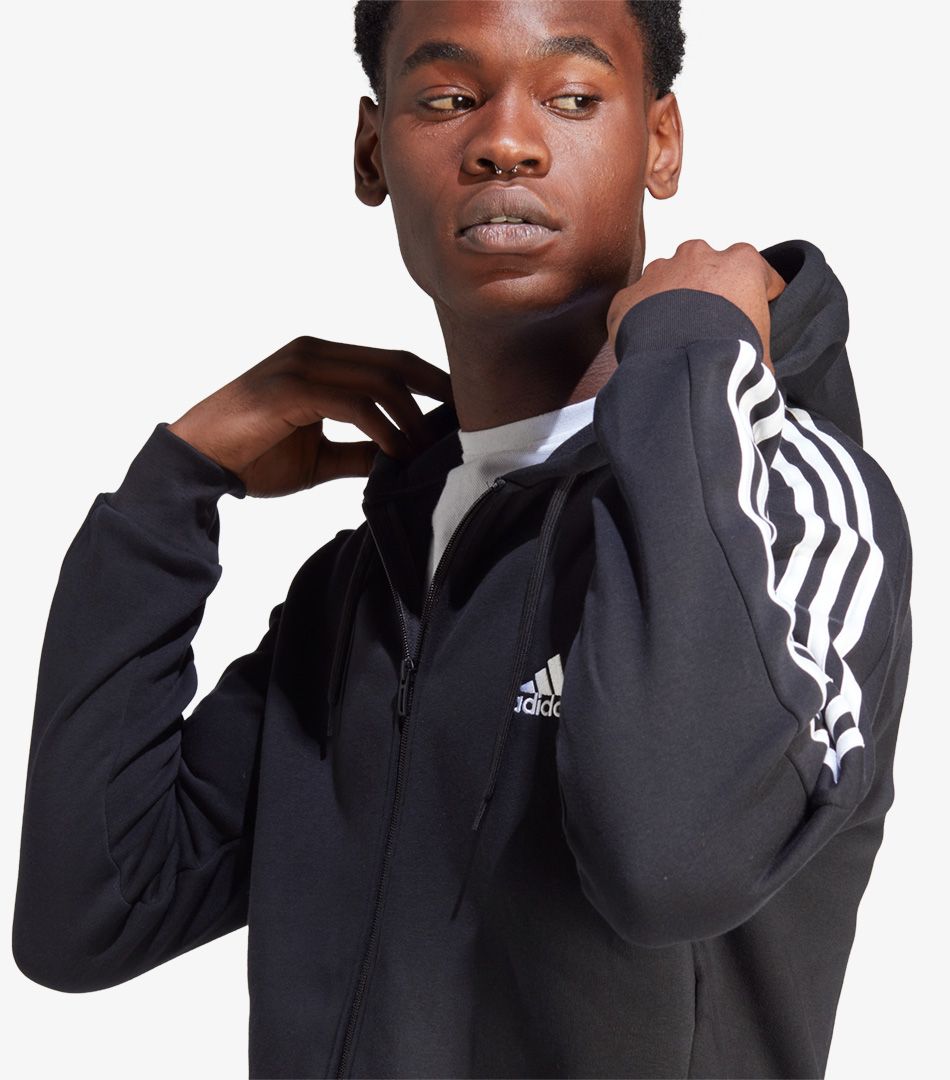 Adidas Essentials Fleece 3-Stripes Full-Zip Hoodie