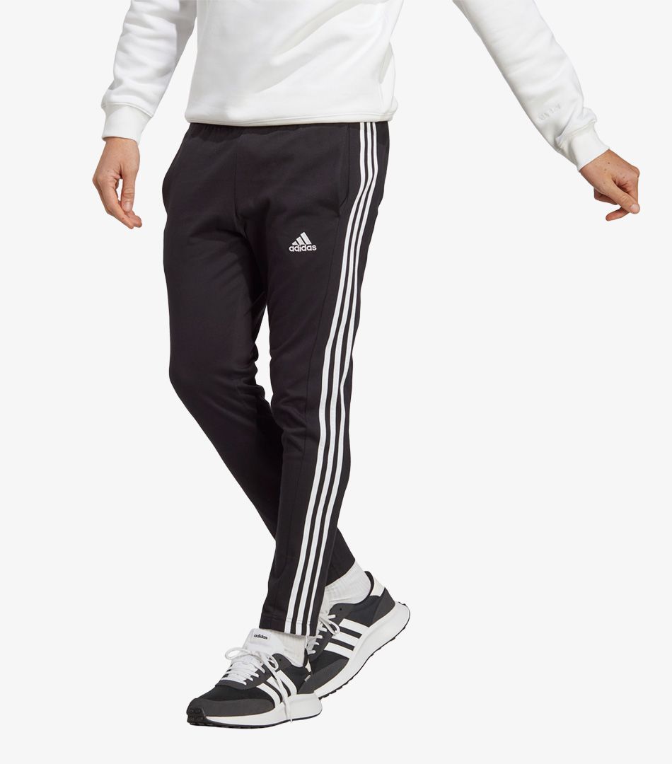 Adidas Essentials Single Jersey Tapered Open HEm 3-Stripes Pants