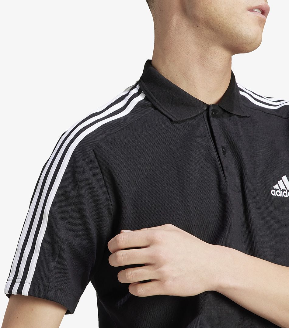 Adidas Essentials Pique Embroidered Small Logo 3-Stripes Polo Shirt